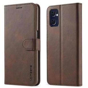 For OPPO A77 5G / A97 5G / Realme V23 LC.IMEEKE Calf Texture Leather Phone Case(Brown)