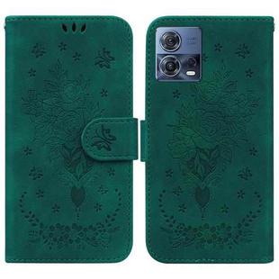 For Motorola Moto S30 Pro 5G / Edge 30 Fusion Butterfly Rose Embossed Leather Phone Case(Green)