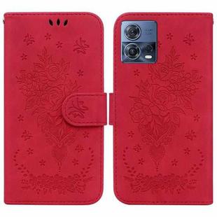 For Motorola Moto S30 Pro 5G / Edge 30 Fusion Butterfly Rose Embossed Leather Phone Case(Red)