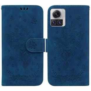 For Motorola Moto X30 Pro 5G / Edge 30 Ultra Butterfly Rose Embossed Leather Phone Case(Blue)