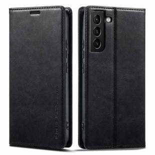 For Samsung Galaxy S21 5G LC.IMEEKE RFID Anti-theft Leather Phone Case(Black)