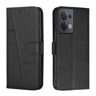 For OPPO Reno8 5G/Reno8 5G Global Stitching Calf Texture Buckle Leather Phone Case(Black)