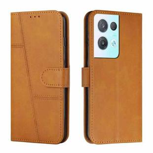 For OPPO Reno8 Pro+ 5G/Reno8 Pro 5G Global Stitching Calf Texture Buckle Leather Phone Case(Yellow)