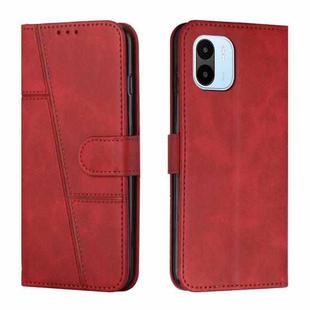 For Xiaomi Redmi A1 Stitching Calf Texture Buckle Leather Phone Case(Red)