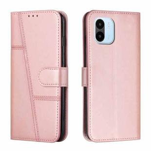 For Xiaomi Redmi A1 Stitching Calf Texture Buckle Leather Phone Case(Pink)