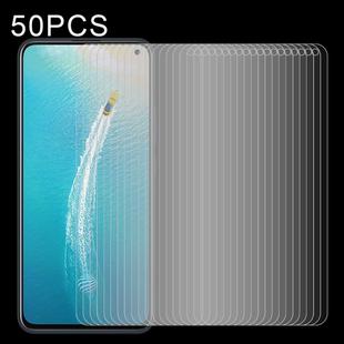 50 PCS 0.26mm 9H Surface Hardness 2.5D Explosion-proof Tempered Glass Non-full Screen Film For Vivo V17