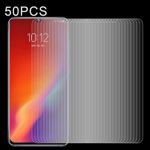 50 PCS 0.26mm 9H Surface Hardness 2.5D Explosion-proof Tempered Glass Non-full Screen Film For Lenovo Z6