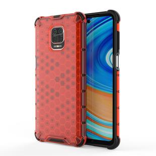 For Xiaomi Redmi Note 9 Pro Max Shockproof Honeycomb PC + TPU Protective Case(Red)