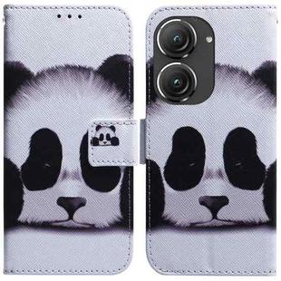 For Asus Zenfone 9 Coloured Drawing Leather Phone Case(Panda)