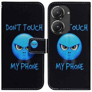 For Asus Zenfone 9 Coloured Drawing Leather Phone Case(Anger)