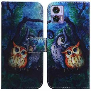 For Motorola Edge 30 Neo / Edge 30 Lite Coloured Drawing Leather Phone Case(Oil Painting Owl)