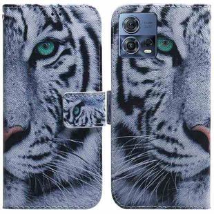 For Motorola Moto S30 Pro 5G / Edge 30 Fusion Coloured Drawing Leather Phone Case(Tiger)