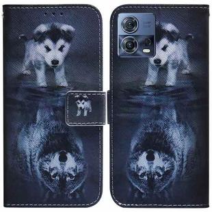 For Motorola Moto S30 Pro 5G / Edge 30 Fusion Coloured Drawing Leather Phone Case(Wolf and Dog)