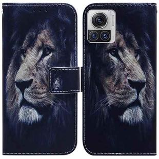 For Motorola Moto X30 Pro 5G / Edge 30 Ultra Coloured Drawing Leather Phone Case(Lion)