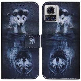 For Motorola Moto X30 Pro 5G / Edge 30 Ultra Coloured Drawing Leather Phone Case(Wolf and Dog)