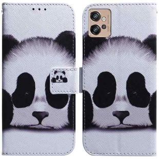 For Motorola Moto G32 Coloured Drawing Leather Phone Case(Panda)