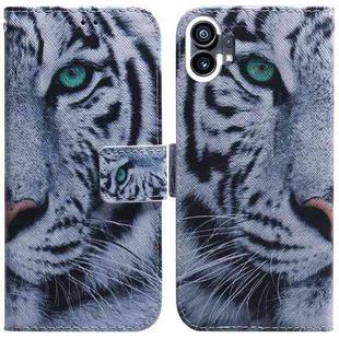 For Nothing Phone 1 Coloured Drawing Leather Phone Case(Tiger)