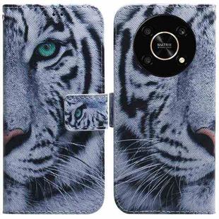 For Honor X9 / X9 5G Coloured Drawing Leather Phone Case(Tiger)