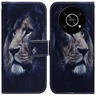 For Honor X9 / X9 5G Coloured Drawing Leather Phone Case(Lion)
