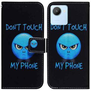 For Realme C30 Coloured Drawing Leather Phone Case(Anger)