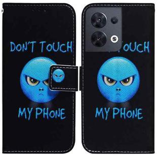 For OPPO Reno8 Coloured Drawing Leather Phone Case(Anger)