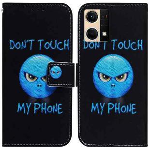 For OPPO Reno7 4G Coloured Drawing Leather Phone Case(Anger)