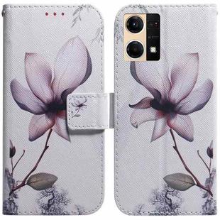 For OPPO Reno7 4G Coloured Drawing Leather Phone Case(Magnolia)