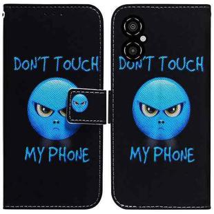 For Xiaomi Poco M4 5G Coloured Drawing Leather Phone Case(Anger)