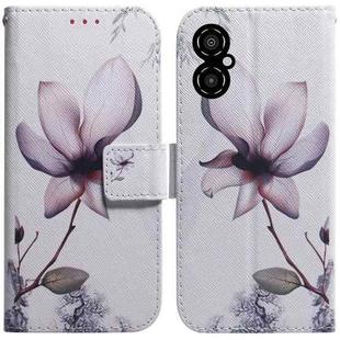 For Xiaomi Poco M4 5G Coloured Drawing Leather Phone Case(Magnolia)