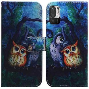For Xiaomi Redmi Note 11T Pro / 11T Pro+ 5G Coloured Drawing Leather Phone Case(Oil Painting Owl)