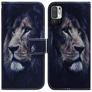 For Xiaomi Redmi Note 11T Pro / 11T Pro+ 5G Coloured Drawing Leather Phone Case(Lion)