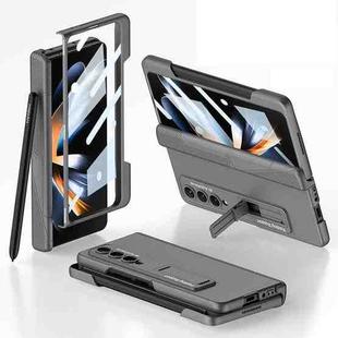 For Samsung Galaxy Z Fold4 GKK Integrated Magnetic Folding Phone Case with Pen Slot(Grey)