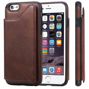 For iPhone 6 Shockproof Calf Texture Protective Case with Holder & Card Slots & Frame(Coffee)
