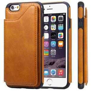 For iPhone 6 Shockproof Calf Texture Protective Case with Holder & Card Slots & Frame(Brown)