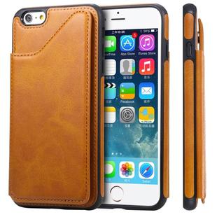 For iPhone 6 Plus Shockproof Calf Texture Protective Case with Holder & Card Slots & Frame(Brown)