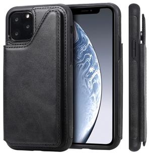 For iPhone 11 Pro Shockproof Calf Texture Protective Case with Holder & Card Slots & Frame(Black)