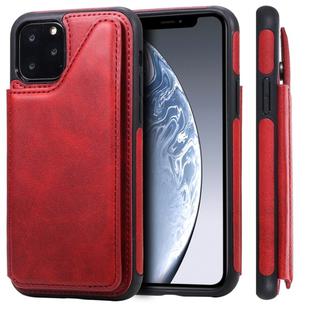 For iPhone 11 Pro Shockproof Calf Texture Protective Case with Holder & Card Slots & Frame(Red)
