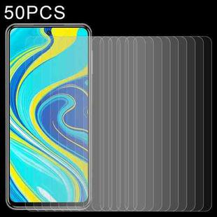 50 PCS 0.26mm 9H Surface Hardness 2.5D Explosion-proof Tempered Glass Half Screen Film For Xiaomi Redmi Note 9 Pro