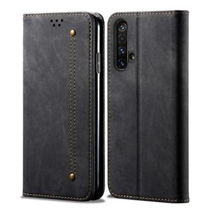 For OPPO Realme X50 Denim Texture Casual Style Horizontal Flip Leather Case with Holder & Card Slots & Wallet(Black)