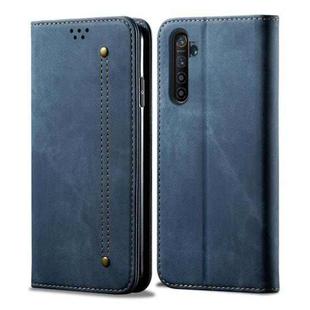 For OPPO Realme 6 Pro Denim Texture Casual Style Horizontal Flip Leather Case with Holder & Card Slots & Wallet(Blue)