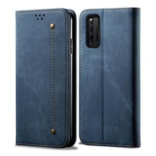 For Vivo IQOO 3 Denim Texture Casual Style Horizontal Flip Leather Case with Holder & Card Slots & Wallet(Blue)