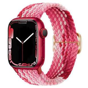 Buckle Nylon Braided Watch Band for Apple Watch Ultra 49mm&Watch Ultra 2 49mm / Series 9&8&7 45mm / SE 3&SE 2&6&SE&5&4 44mm / 3&2&1 42mm(Strawberry)