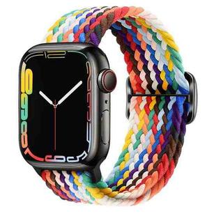 Buckle Nylon Braided Watch Band for Apple Watch Ultra 49mm&Watch Ultra 2 49mm / Series 9&8&7 45mm / SE 3&SE 2&6&SE&5&4 44mm / 3&2&1 42mm(Rainbow)