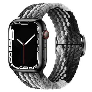 Buckle Nylon Braided Watch Band for Apple Watch Ultra 49mm&Watch Ultra 2 49mm / Series 9&8&7 45mm / SE 3&SE 2&6&SE&5&4 44mm / 3&2&1 42mm(Black Chocolate)