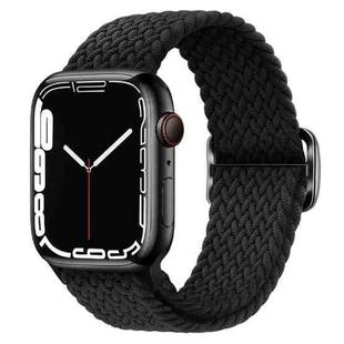 Buckle Nylon Braided Watch Band for Apple Watch Ultra 49mm&Watch Ultra 2 49mm / Series 9&8&7 45mm / SE 3&SE 2&6&SE&5&4 44mm / 3&2&1 42mm(Black)