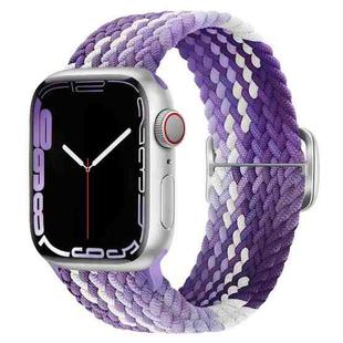 Buckle Nylon Braided Watch Band for Apple Watch Ultra 49mm&Watch Ultra 2 49mm / Series 9&8&7 45mm / SE 3&SE 2&6&SE&5&4 44mm / 3&2&1 42mm(Purple)