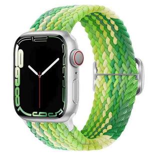 Buckle Nylon Braided Watch Band for Apple Watch Ultra 49mm&Watch Ultra 2 49mm / Series 9&8&7 45mm / SE 3&SE 2&6&SE&5&4 44mm / 3&2&1 42mm(Lime Green)