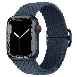 Buckle Nylon Braided Watch Band for Apple Watch Ultra 49mm&Watch Ultra 2 49mm / Series 9&8&7 45mm / SE 3&SE 2&6&SE&5&4 44mm / 3&2&1 42mm(Dark Blue)