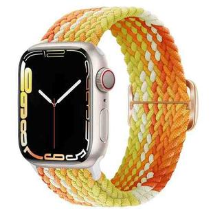 Buckle Nylon Braided Watch Band for Apple Watch Ultra 49mm&Watch Ultra 2 49mm / Series 9&8&7 45mm / SE 3&SE 2&6&SE&5&4 44mm / 3&2&1 42mm(Orange)