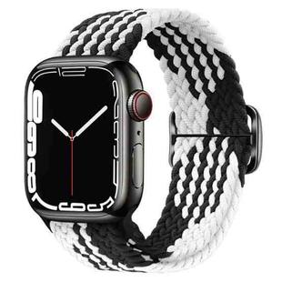 Buckle Nylon Braided Watch Band For Apple Watch Series 8&7 41mm / SE 2&6&SE&5&4 40mm / 3&2&1 38mm(Black White)